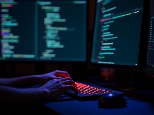 Developer working on code for a modern website, showcasing a robust tech stack.